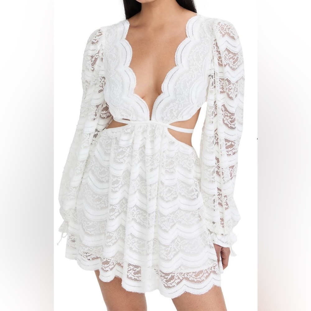 For Love & Lemons Short White Cut-Out Dress